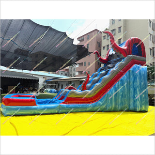 Giant Inflatable Octopus Waterslide And Pool Outside Play Toy Backyard Water Slide Into Pool