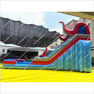 Giant Inflatable Octopus Waterslide And Pool Outside Play Toy Backyard Water Slide Into Pool