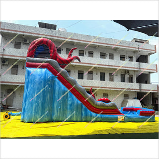 Giant Inflatable Octopus Waterslide And Pool Outside Play Toy Backyard Water Slide Into Pool
