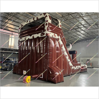 Cow Theme Giant Inflatable Pool Water Slide Commercial Inflatable Rodeo Rush Hybrid Double Lane Water Slide Rental