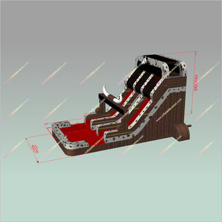 Cow Theme Giant Inflatable Pool Water Slide Commercial Inflatable Rodeo Rush Hybrid Double Lane Water Slide Rental