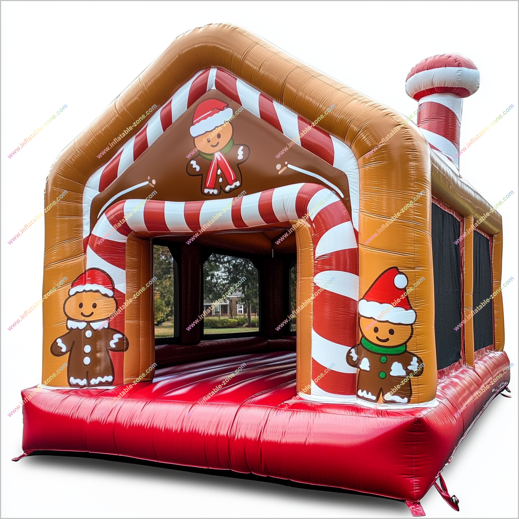 Gingerbread Inflatable Gingerbread Inflatable House Candy Cane Stripes Bouncy Castles And Inf