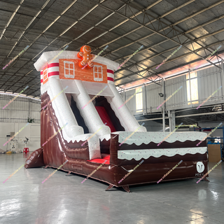 Celebrate the magic of Christmas with our Gingerbread Man Theme Indoor Inflatable Slide! This giant blow-up slide features cheerful holiday designs, safe climbing areas, and vibrant colors. Perfect for children’s parties, indoor play zones, and festive events near you, it brings endless laughter and joyful memories to every holiday celebration!