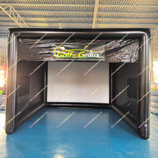 Practice your swing anytime with this Inflatable Golf Driving Range Cage, designed for home use and serious golfers. Featuring a durable high-impact projection screen, spacious enclosure, and quick setup tent design, it safely contains shots while supporting simulator play. Ideal for indoor or outdoor practice, it delivers a realistic driving range experience right at home.