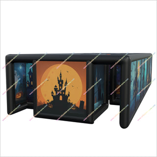 Halloween Inflatable Maze Sports Party Games Blow Up Maze Inflatable Haunted House Maze For Sale