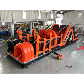 Halloween Inflatable Obstacle Course Spooky Challenge Jack O Lanterns Obstacle Course Inflatables For Rent Near Me