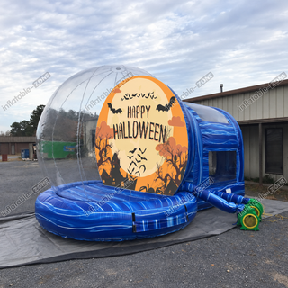 Elevate your Halloween decor with our Haunted Snow Globe Inflatable! This eye-catching airquee snow globe features eerie, animated scenes and blowing snow, creating a spooky, magical atmosphere for your outdoor space. Easy to set up and perfect for adding a touch of haunted charm to your Halloween festivities.