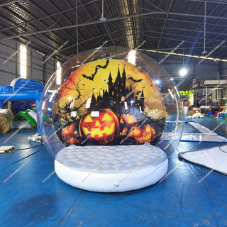 Add a unique twist to your yard with our Halloween Snow Globe Inflatable! Shaped like a tiny house, it’s perfect for photoshoots or as a festive booth. Great for Halloween or Christmas, this blow-up snow globe creates a magical outdoor display for parties or seasonal decor.