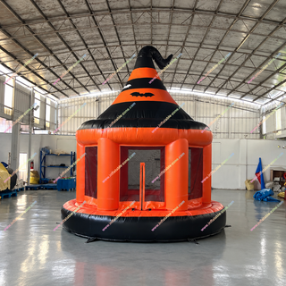 Make Halloween celebrations unforgettable with a large spooky inflatable bouncy castle featuring a striking witch hat design. Perfect for children and adults, it offers exciting jumping fun for parties, festivals, events, and rental businesses. Durable, colorful, and eye-catching, this Halloween inflatable creates a fun atmosphere and brings memorable entertainment to any spooky celebration.