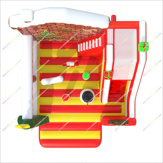 Inflatable Outdoor Christmas Tree Bounce House And Slide Combo Inflatable Happy Hop Jumping Castle With Slide