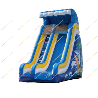 High Inflatable Slide Soft Play Commercial Equipment Shark-Themed Outdoor Slide For Adults