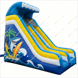 High Inflatable Slide Soft Play Commercial Equipment Shark-Themed Outdoor Slide For Adults