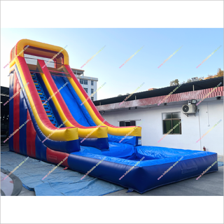High Inflatable Water Slide Outdoor Entertainment Backyard Inflatable Bounce House Waterslide Rock Climbing Wall For Pool