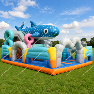 Dive into fun with this Huge Amusement Park Inflatable Whale Obstacle Course! Packed with slides, climbs, and tunnels, this ocean-themed bouncy castle is perfect for commercial playgrounds, rentals, or events. Its vibrant whale design captures kids’ attention and brings nonstop excitement to any play area.