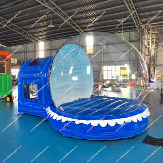 Stop searching for an Inflatable Snow Globe Near Me! Rent our stunning Human-Sized globe with the fun Blue Tunnel entrance for your next Winter Holiday event. It's the ultimate photo booth and centerpiece for Christmas parties. Make your event unforgettable-book your Snow Globe Hire today and let the festive fun begin!