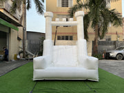 Inflatable White Bounce House With Slide Castle Wedding Jumping Castle