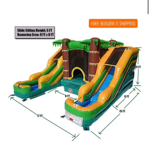 Inflatable bounce house with slide combo with shipping to Brittney