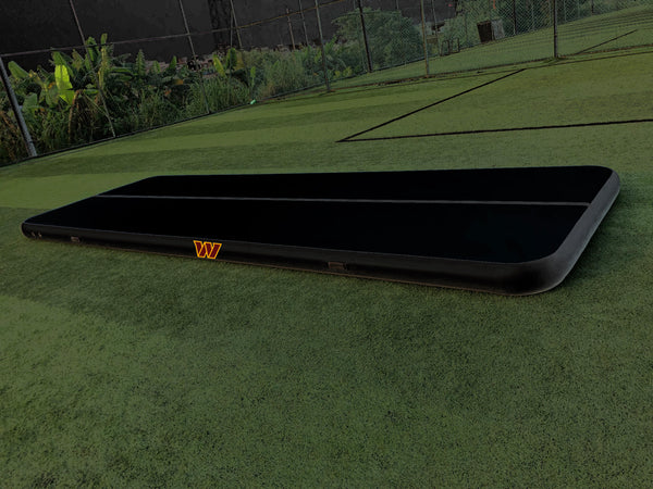 17ft x 80in x 8in Black Air Tumbling Track with Logo and Air pump