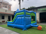 New blue and green inflatable jumping castle, bounce house castle