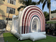 Romantic Rainbow Bridal White Wedding Jumping Castle White Bouncy House Outdoor Party