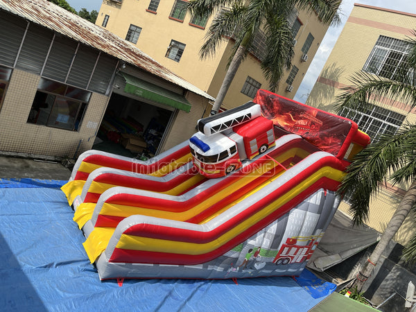 Inflatable Fire Truck Slide Jumper House Car Inflatable Dry Slide