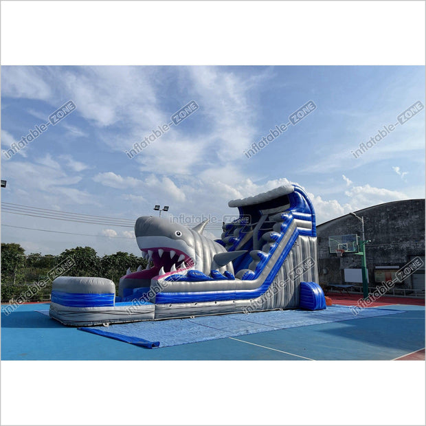 Commercial Grade Inflatable Shark Water Slide For Kids N Adults Party Event