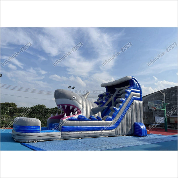 Commercial Grade Inflatable Shark Water Slide For Kids N Adults Party Event