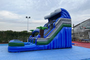 Tropical Water Slide Bounce House Wet Dry Blow Up Bouncy Castle Party Inflatable With Pool