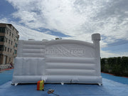 Inflatable white bounce castle with slide inflatable water balloon pool jumping house