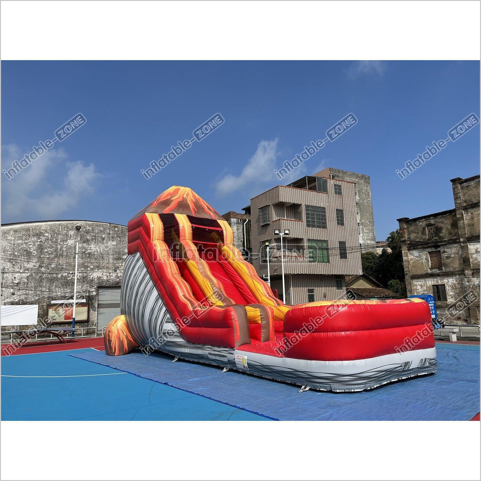 Inflatable Volcano Water Slide Blow Up Magma Color Water Slide Factory ...