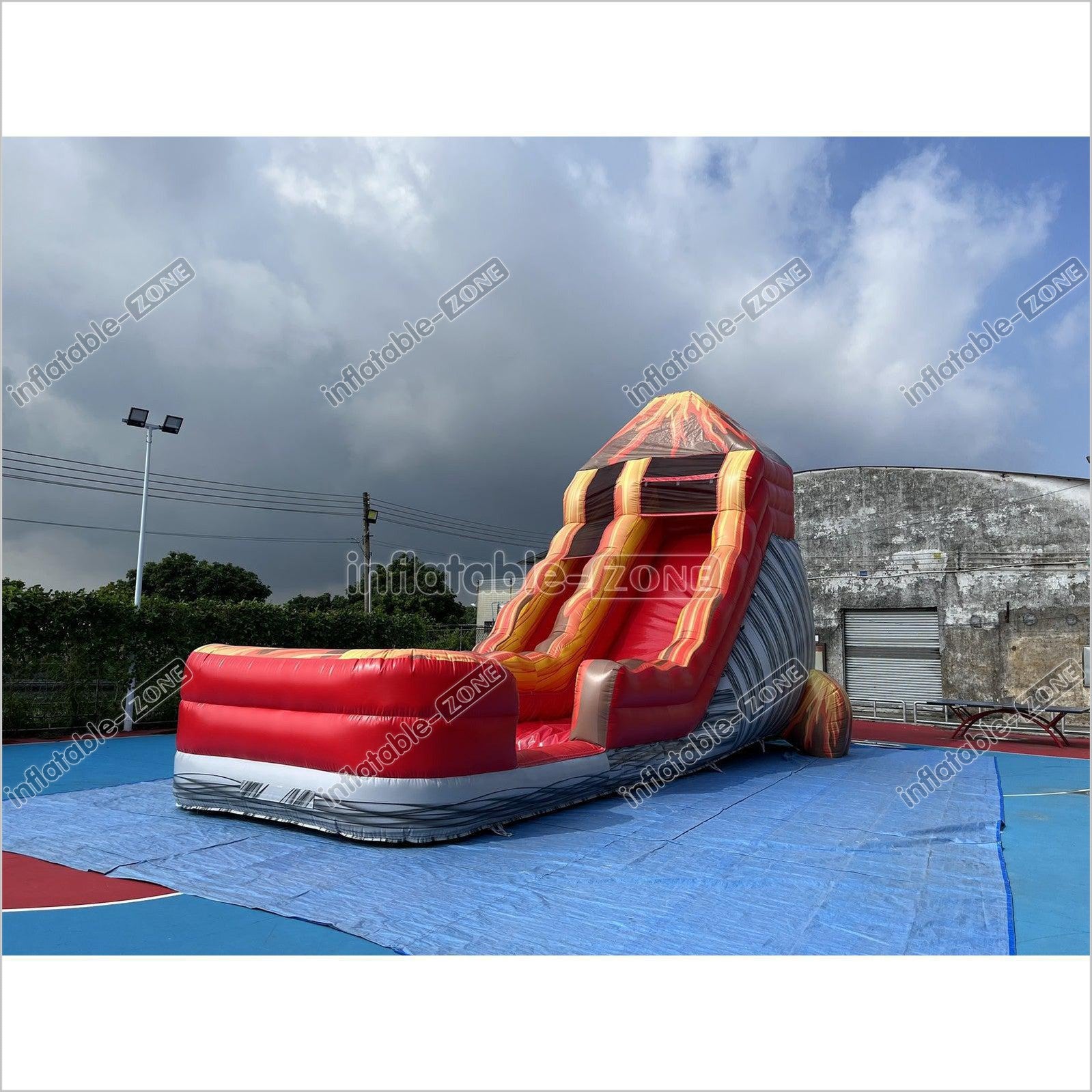 Inflatable Volcano Water Slide Blow Up Magma Color Water Slide Factory ...