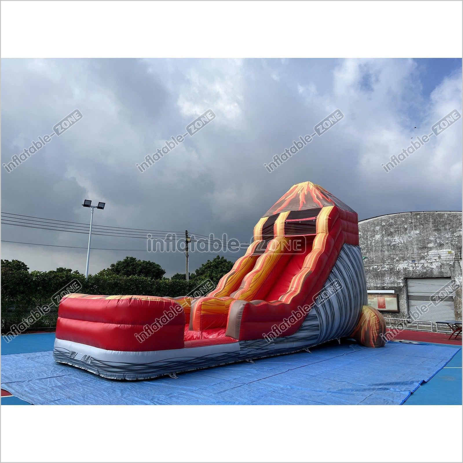 Inflatable Volcano Water Slide Blow Up Magma Color Water Slide Factory ...