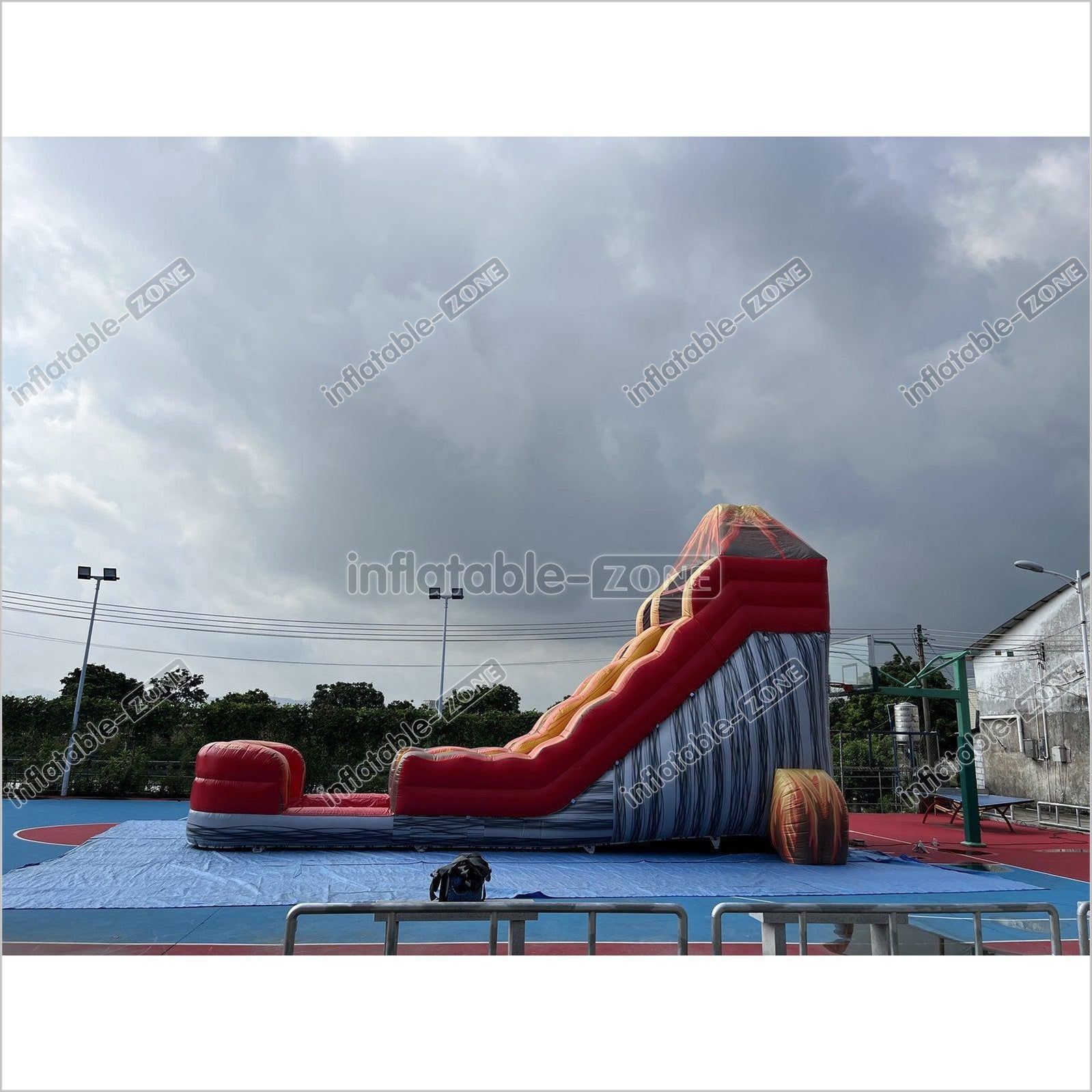 Inflatable Volcano Water Slide Blow Up Magma Color Water Slide Factory ...