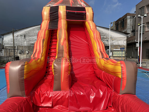 Inflatable Volcano Water Slide Blow Up Magma Color Water Slide Factory