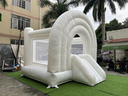 Inflatable Wedding Bounce Castle With Slide Rainbow White Jumping Bouncy House