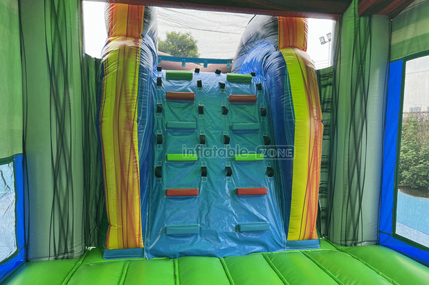 Dinosaur Water Inflatable Commercial Bounce House Wet Dry Combo Bouncy Castle With Slide And Pool