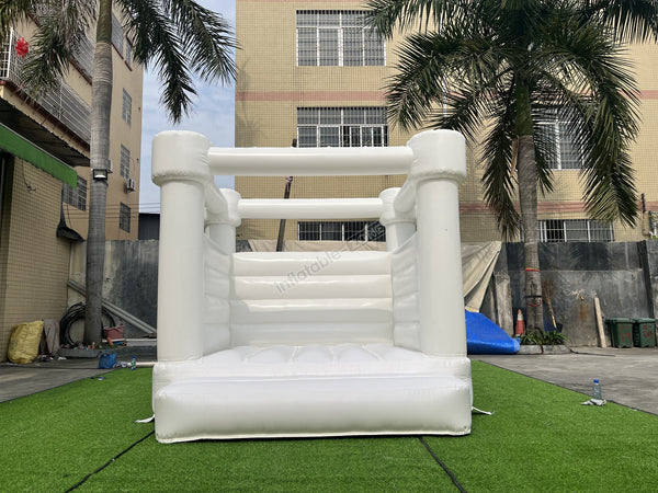 Small Wedding Bounce House White Jumping Castle All White Bounce House