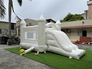 Funny Inflatable Bounce House White With Slide All White Bounce House White Bouncy Castle