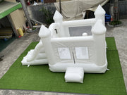 Funny inflatable bounce house white with slide all white bounce house white bouncy castle