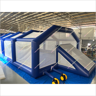 Indoor Football Field Large Inflatable Games Best Soccer Pitch With Netting Cover Roof On Top