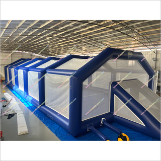 Indoor Football Field Large Inflatable Games Best Soccer Pitch With Netting Cover Roof On Top