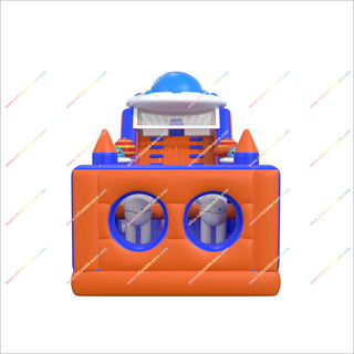 Space Theme Decorations Inflatable Assault Course Bouncy Castle UFO Slide Commercial Bounce House Obstacle Course For Sale