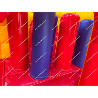 Adult Fun Games Cheap Inflatable Obstacle Course Red Yellow Blue Inflatable Assault Course For Sale