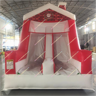 Red Christmas Obstacle Course Bounce House Rentals Holiday Theme Party Inflatable Assault Course Kids