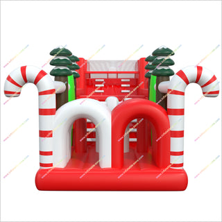 Christmas Theme Party Inflatable Assault Course Large Playground Equipment Obstacle Course Inflatable Near Me