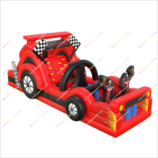 Inflatable Race Car Bounce House Rental Obstacle Course Racing-Themed Party Inflatable Assault Course To Buy