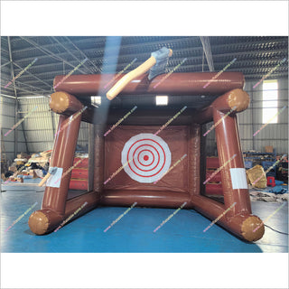 Indoor Fun Activity Inflatable Axe Throwing Rental Near Me Team Building Party Brown Target Shooting Darts Games - Inflatable-Zone