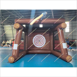Indoor Fun Activity Inflatable Axe Throwing Rental Near Me Team Building Party Brown Target Shooting Darts Games - Inflatable-Zone