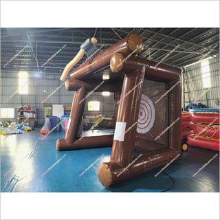 Indoor Fun Activity Inflatable Axe Throwing Rental Near Me Team Building Party Brown Target Shooting Darts Games - Inflatable-Zone