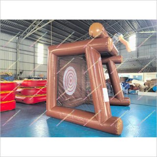 Indoor Fun Activity Inflatable Axe Throwing Rental Near Me Team Building Party Brown Target Shooting Darts Games - Inflatable-Zone